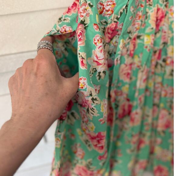 100% Cotton Fit Flare Floral Sleeveless Tie Back Mini Dress Preppy Cottagecore M - Picture 4 of 7